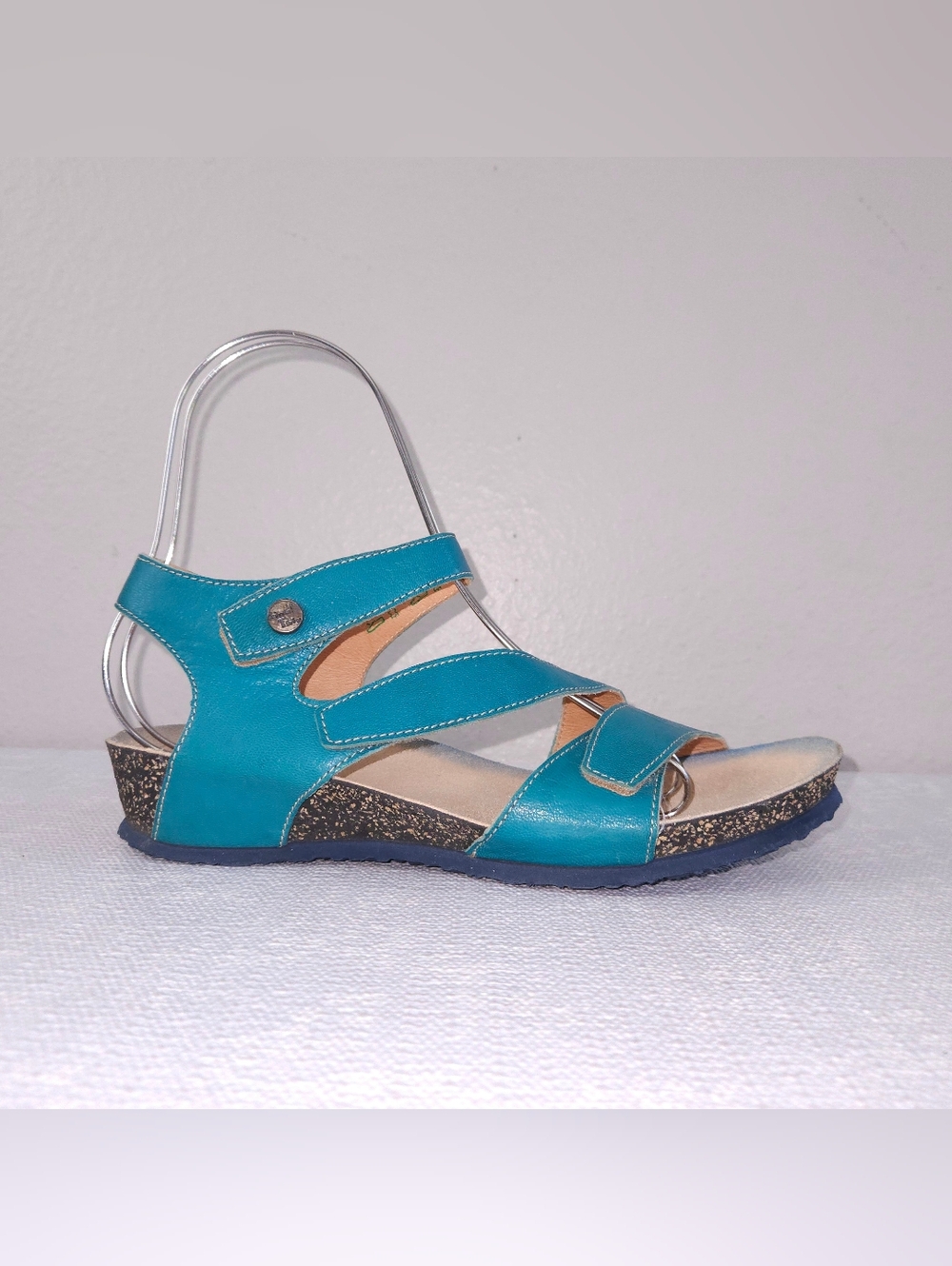 Think! Dumia Strappy Sandals Teal Leather Ankle Strap EU 39